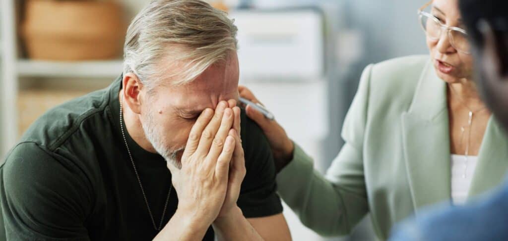 Man facing challenges with alcohol addiction.