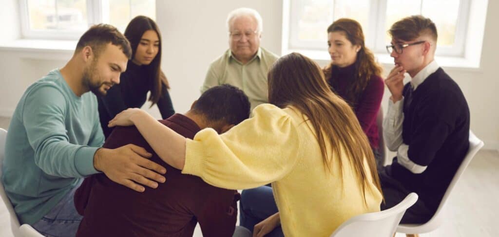 Group support meeting at our outpatient rehab in Philadelphia.