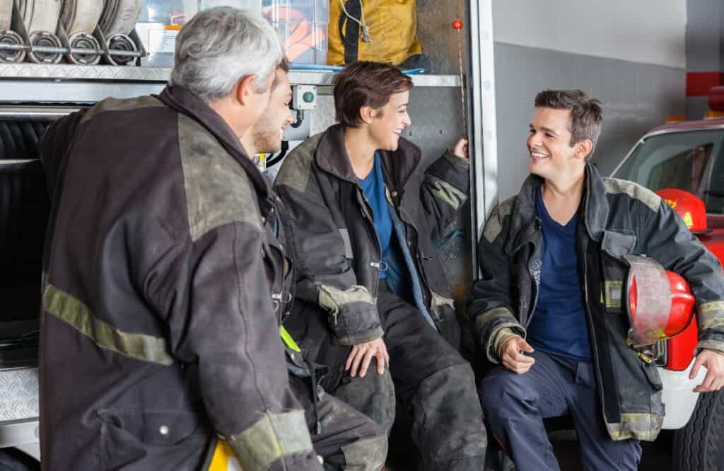 Firefighters discuss the benefits of First Responders Rehab in Philadelphia.