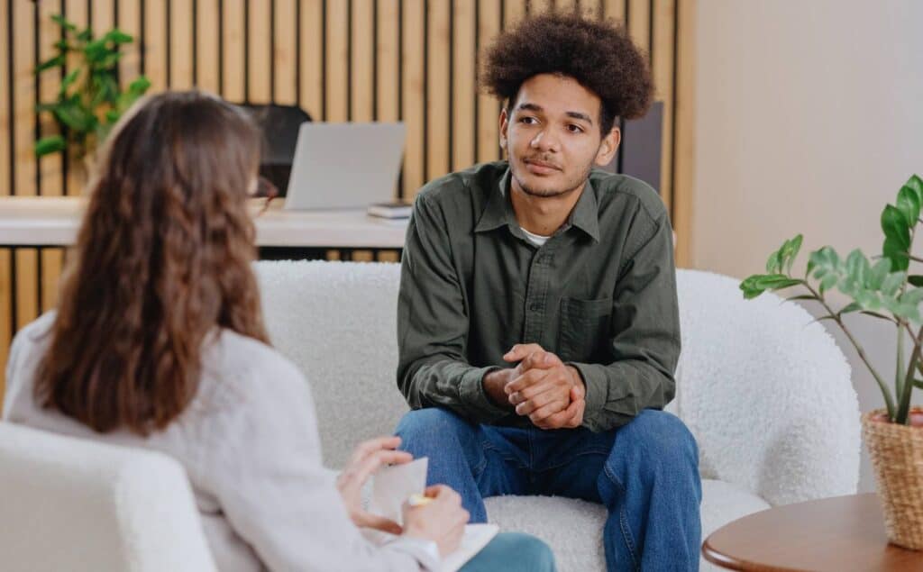 Individual therapy session at rehab for young adults in Philadelphia.