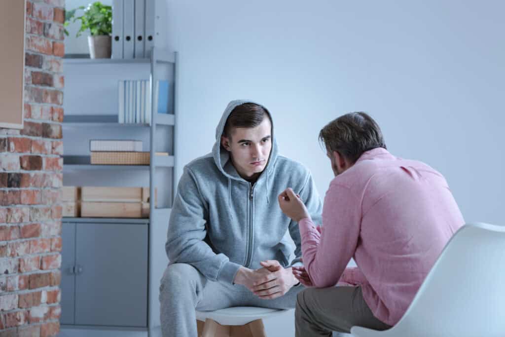 Man in counselling, very attentive, for bipolar disorder treatment philadelphia, pa